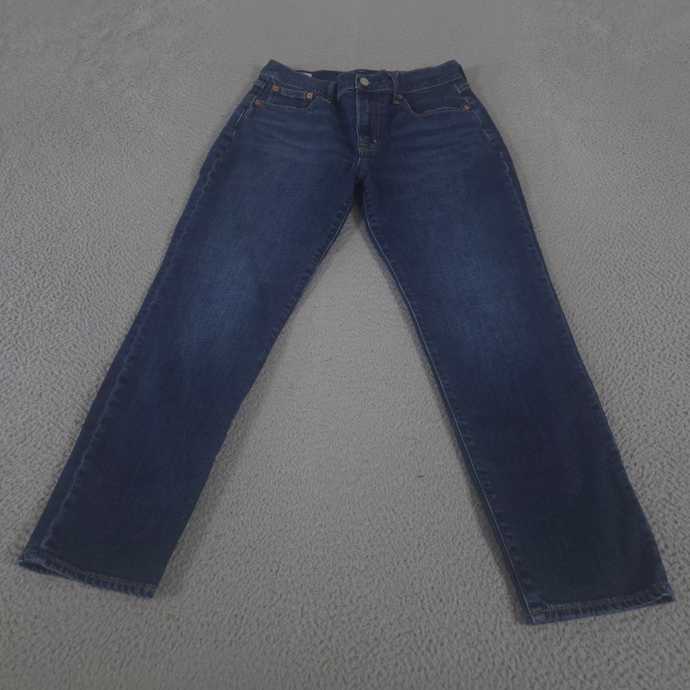 Gap Jeans Womens 28x29 6 Long Blue Mid Rise Girlfriend Stretch Denim Tapered Leg